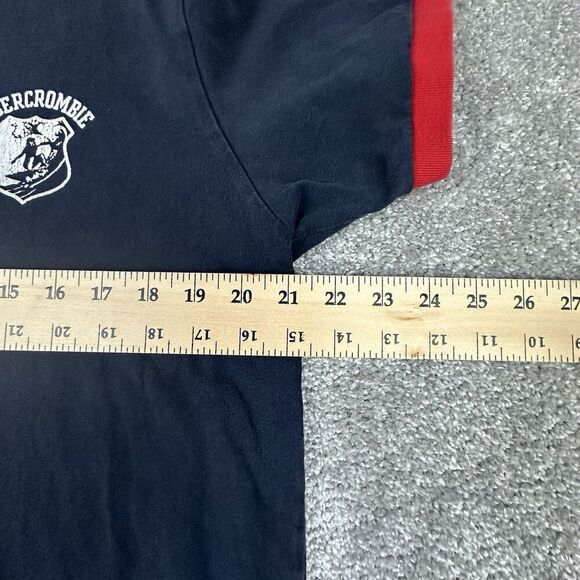 Abercrombie & Fitch Surf Team T-Shirt Mens XL Regular Navy Blue Y2K Muscle - Picture 2 of 5